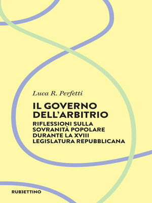 cover image of Il governo dell'arbitrio